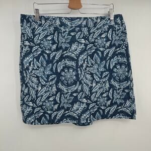 Rip Skirt Hawaii Wrap Skirt Sz XL Blue Floral Print Beach Adjustable